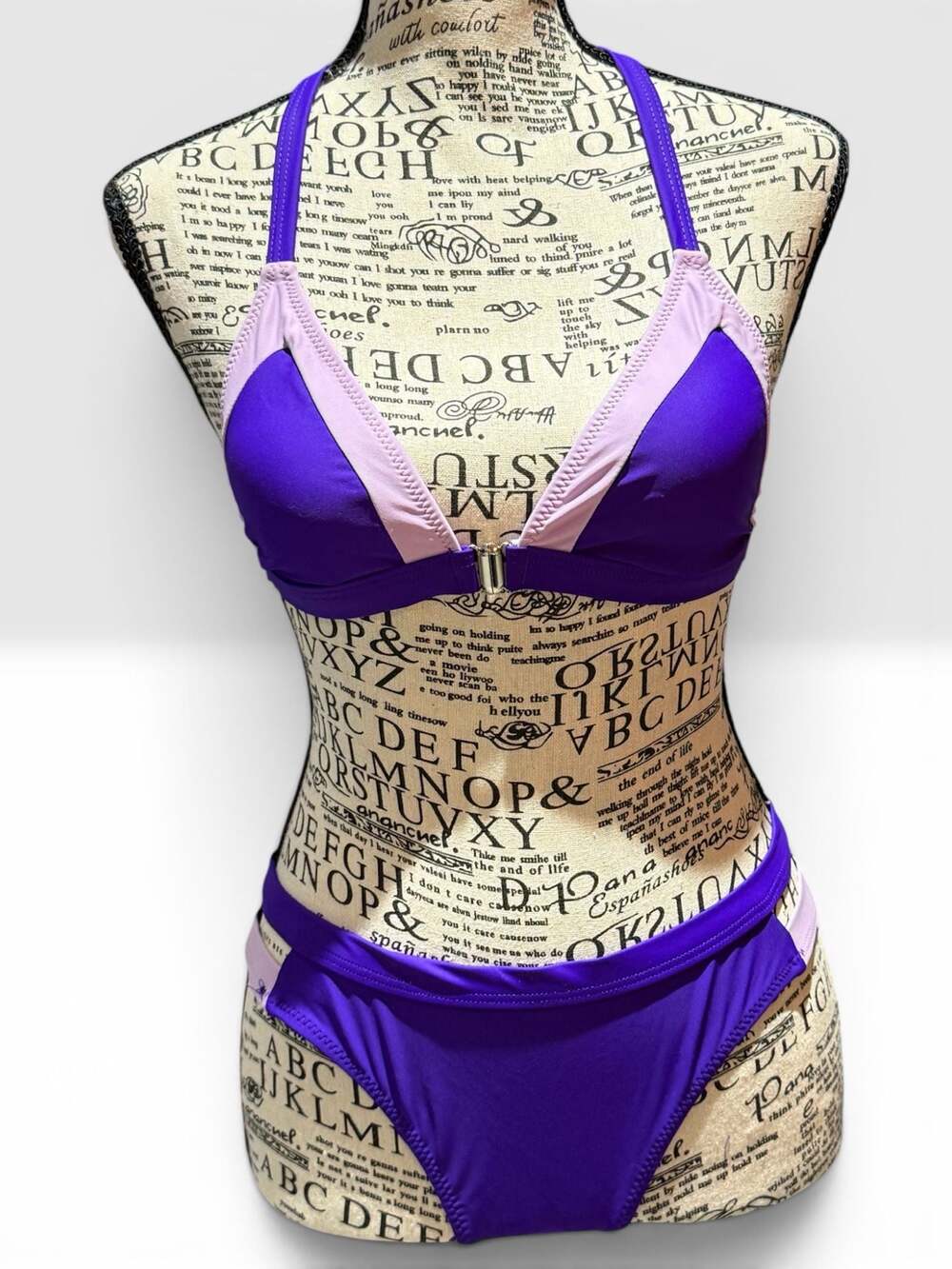 New Cupshe Purple & Lavender Colorblock Bikini Set – Size Small